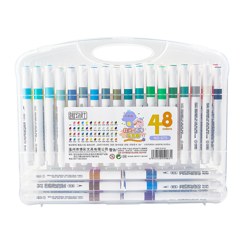 Ακρυλικός μαρκαδόρος με μαλακό άκρο, μεγάλης χωρητικότητας, ανθεκτικός στη διαρροή, για μαθητές, με επιλογή ετικέτας