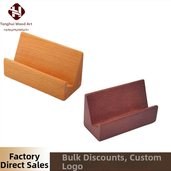 Bukova drvena baza za vizitke – stolni držač vizitki, Tenghui Wood Art, moderan minimalistički stil, pohranjivanje vizitki