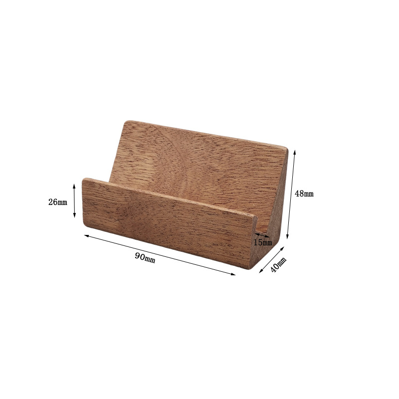 Bukova drvena baza za vizitke – stolni držač vizitki, Tenghui Wood Art, moderan minimalistički stil, pohranjivanje vizitki