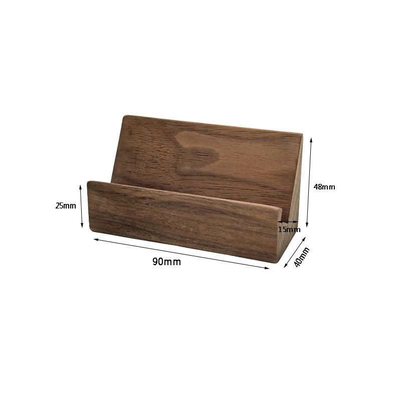 Bukova drvena baza za vizitke – stolni držač vizitki, Tenghui Wood Art, moderan minimalistički stil, pohranjivanje vizitki