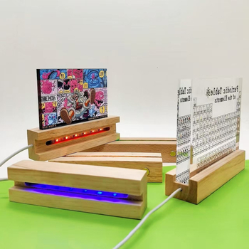 Drvena duga baza lampe, noćna svjetiljka u korejskom stilu za DIY animacijske kartice, akrilne ukrasne figure