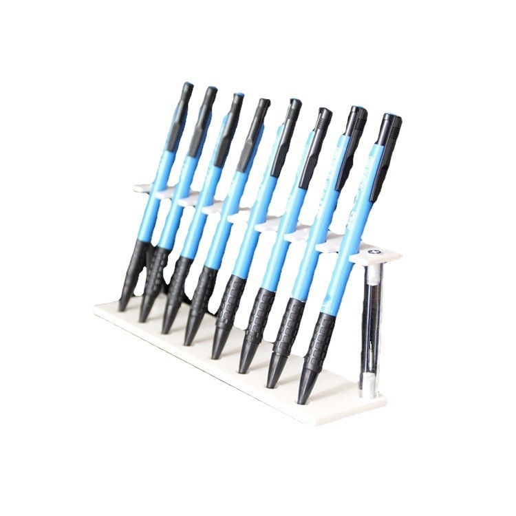 Prozirni akrilni stalak za olovke s kružnim otvorima, tisk logotipa, prilagodljiv (Brand: Gold powder family; Materijal: proziran akril; Ispis logotipa: Da; Prilagodljivost: Da)