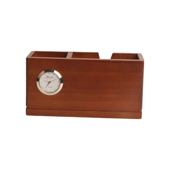 Tömörfa tolltartó, négyszögletes alakú asztali rendező – irodai kiegészítő, üzleti ajándék