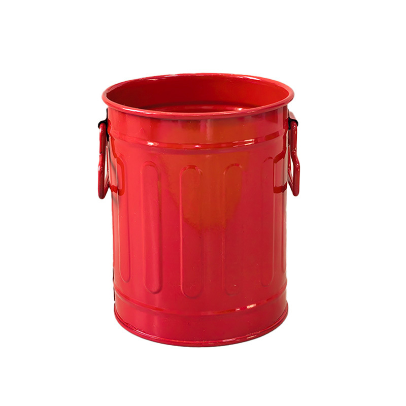 Fém asztali tolltartó és pozsgás növényekhez való edény, kör alakú többfunkciós vas vödör, dekoratív dísz, logó nyomtatás elérhető