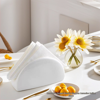 Keramický držiak servítok a krabička na vizitky pre reštaurácie - nordický štýl, ručne vyrobené, prispôsobiteľné