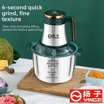 Elektrický mlynček na mäso s lisovačom cesnaku a miesičom cesta, kapacita 5–10 l, nerezová oceľ, 5-stupňové nastavenie rýchlosti, poloautomatický režim