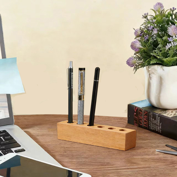 Organizator de birou din lemn și suport pentru pixuri | Stil nordic, tip de birou, 1 strat, depozitare multifuncțională