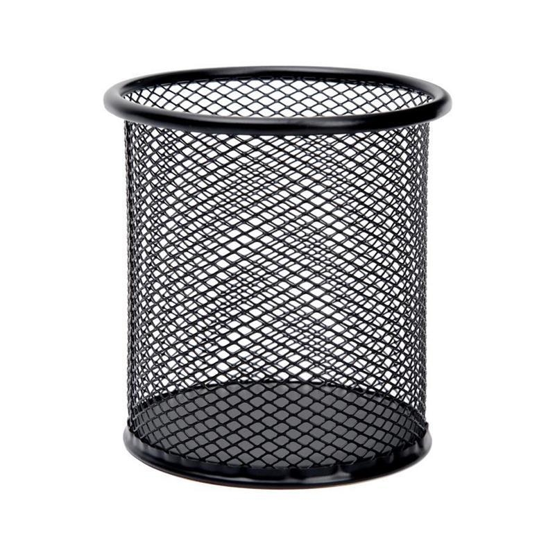 Suport pentru pixuri din plasă metalică, rotund, model yC3kmyLI, organizator de birou