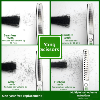 Yang nožnice na vlasy – profesionálne nožnice na zastrihávanie s plochými zubami, ostré čepele