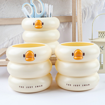 Kutija za olovke u obliku patke – okrugli plastični organizator s model White Duck, Manzi