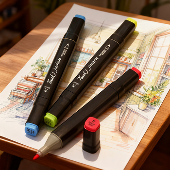 XIAIS Marker pe bază de ulei, set cu vârf fin 1 mm, vârf lat 6 mm și vârf lateral 2 mm; suportă etichetare cu logo personalizat; ambalaj de bază