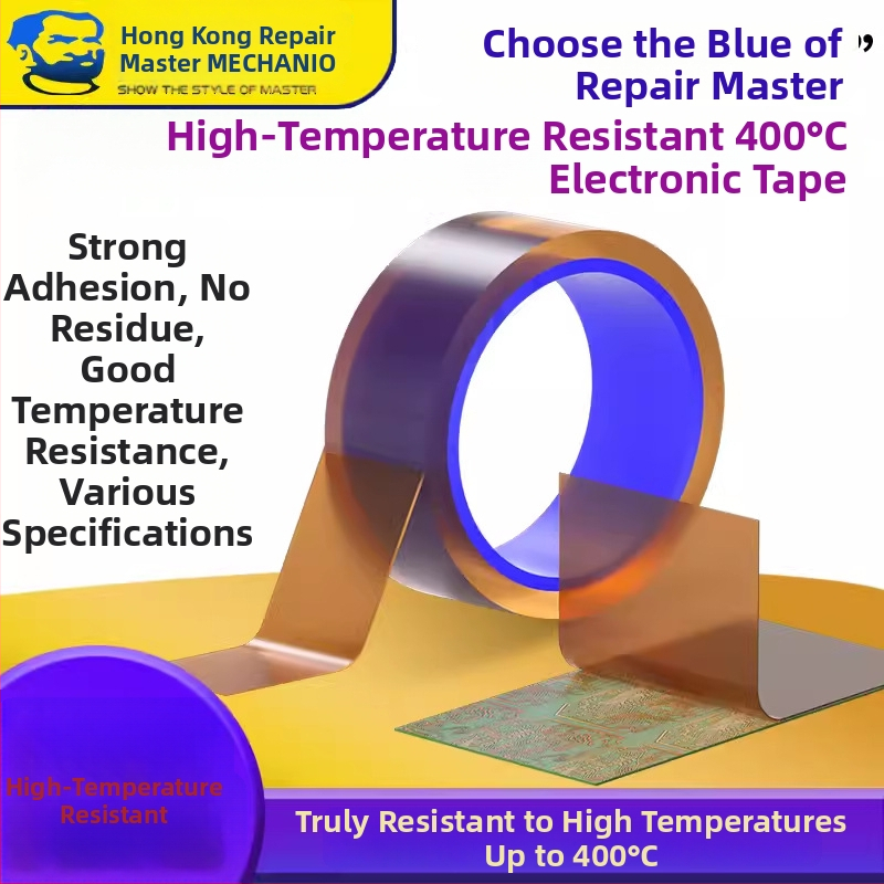 Goldfinger vysokoteplotný polyimidový filmový pás pre opravy mobilných telefónov — silná izolácia, max 350–400°C, PI film