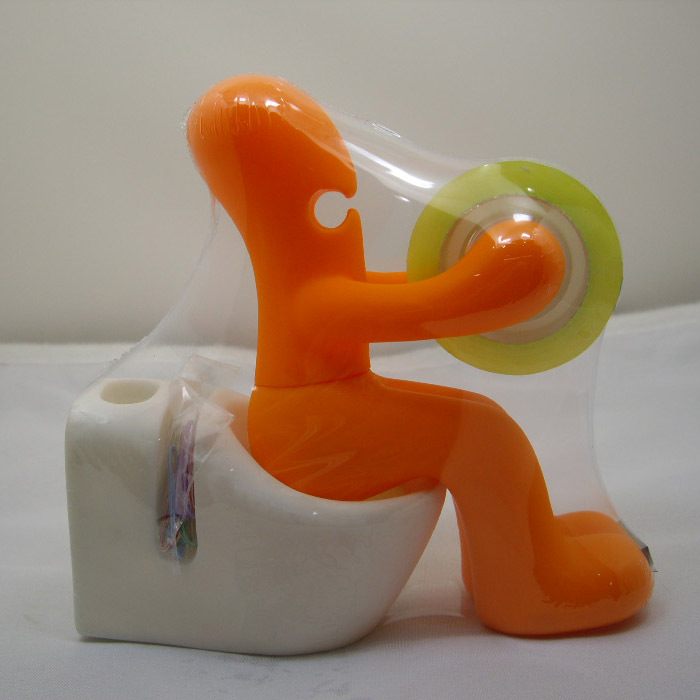 Držač ljepljive trake s bazom, oblik figure, model 2108, plastika, neto težina 160 g, širina trake do 16 mm, promjer osi 27 mm