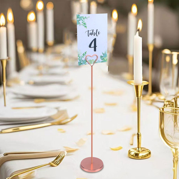 Suport metalic pentru carduri de așezare la nuntă, masă de bufet; design geometric cu un singur strat; capacitate 50 carduri; personalizare disponibilă