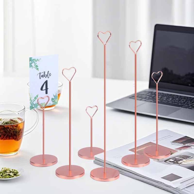 Suport metalic pentru carduri de așezare la nuntă, masă de bufet; design geometric cu un singur strat; capacitate 50 carduri; personalizare disponibilă