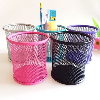 Suport rotund pentru pixuri din metal, model 001, personalizare disponibilă, gata de cadou