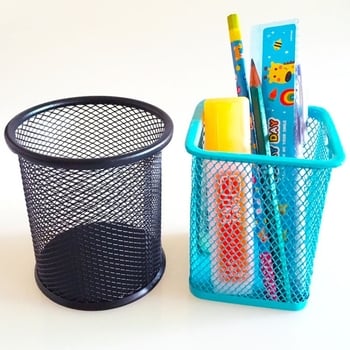 Suport rotund pentru pixuri din metal, model 001, personalizare disponibilă, gata de cadou