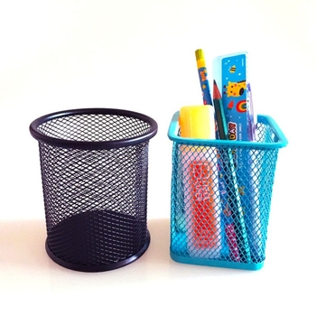 Suport rotund pentru pixuri din metal, model 001, personalizare disponibilă, gata de cadou