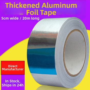 Kovová opravná páska na potrubia a spotrebiče – hliníková fóliová páska, hrúbka 0,1 mm, teplotná odolnosť: krátkodobá 130°C a dlhodobá -20°C až 120°C, vhodná na opravu netesností v potrubí chladničiek, klimatizácie a ohrievačov vody