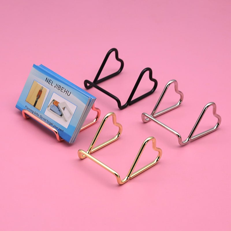 Suport metal pentru telefon și carduri de vizită pe birou – universal, multifuncțional, design creativ, antișoc