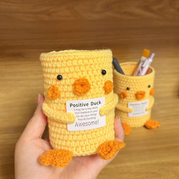 Suport pentru pixuri croșetat din lână, lucrat manual, formă rotundă, imprimare logo, procesare personalizată, cadou