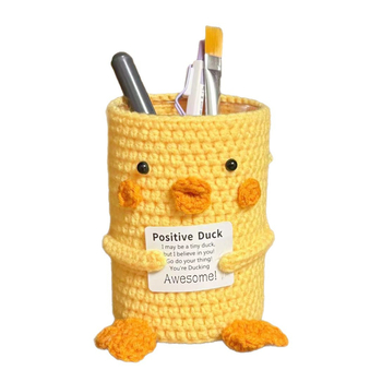 Suport pentru pixuri croșetat din lână, lucrat manual, formă rotundă, imprimare logo, procesare personalizată, cadou