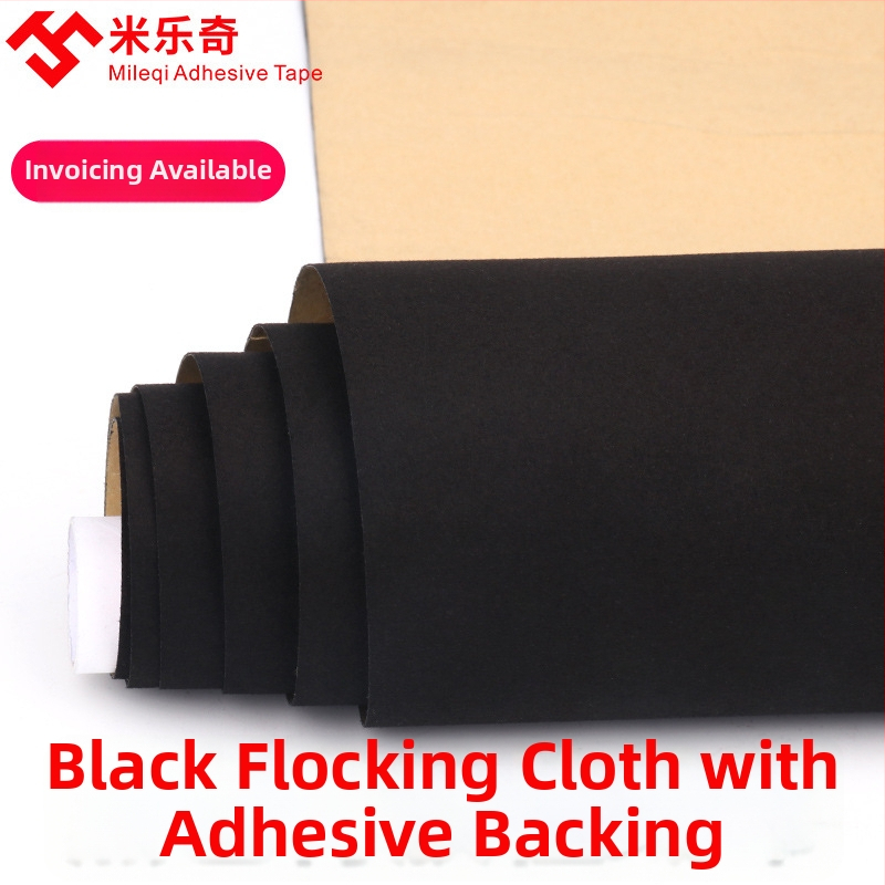 Flokovaná velúr páska, samolepiaca, vysoká viskozita, na výstelky šperkovníc, hodinkových škatú a darčekových balení