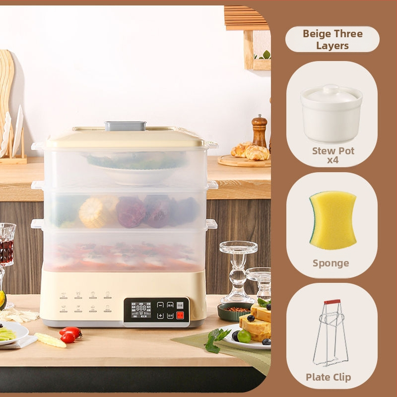 Elektrický parný hrniec, objem 6–8 l, jednovrstvový dizajn, 3C certifikát