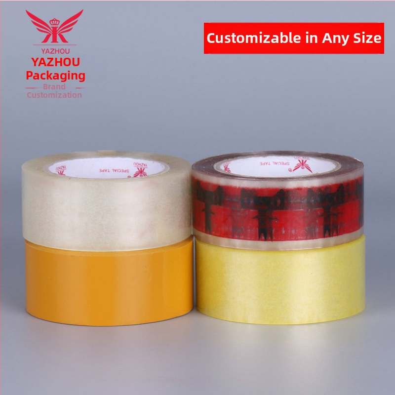 Figyelmeztető átlátszó csomagoló szalag nyomtatással, 50 μm vastagság, 45 mm szélesség, 100 m hossz, Bopp film, víz alapú ragasztó, írható felület, alacsony zaj, dobozok és expressz csomagoláshoz