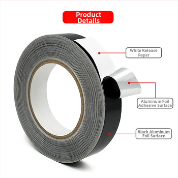 Huibo Crna Mylar aluminijska folijska traka za zaštitu i izolaciju elektronike, zaštita od smetnji, visoka temperaturna otpornost, debljina 0.07 mm, duljina do 50 m, širina po narudžbi, za transformatora i zaslona