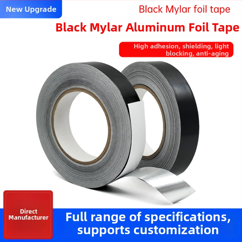 Huibo Crna Mylar aluminijska folijska traka za zaštitu i izolaciju elektronike, zaštita od smetnji, visoka temperaturna otpornost, debljina 0.07 mm, duljina do 50 m, širina po narudžbi, za transformatora i zaslona