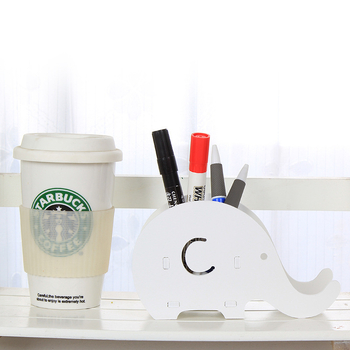 Organizator de birou cu design de elefant — suport multifuncțional pentru pixuri și stand pentru telefon, pătrat, Model 01, placă din lemn-plastic, fără logo
