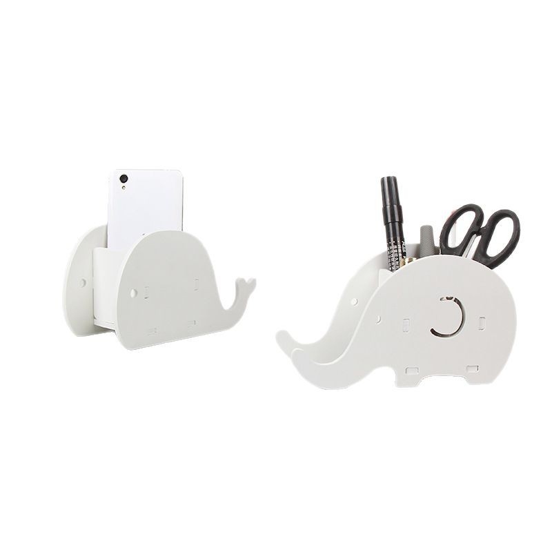 Organizator de birou cu design de elefant — suport multifuncțional pentru pixuri și stand pentru telefon, pătrat, Model 01, placă din lemn-plastic, fără logo