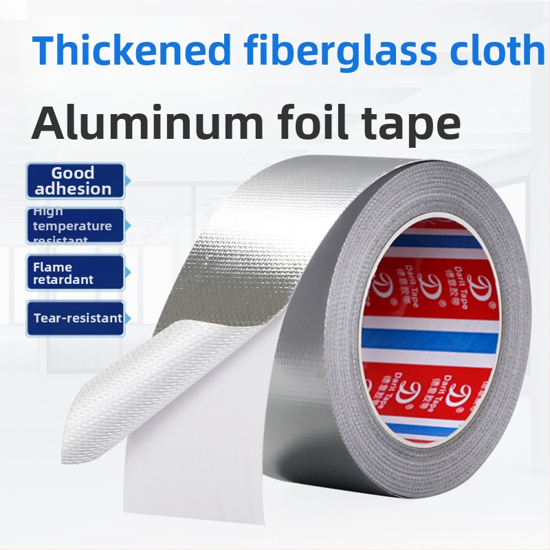 Fiberglasna traka s aluminijskom folijom, termički otporna samoljepljiva traka za cijevi kuhinjske napa i klimatizacije; vodootporna, otporna na kidanje, UV zaštitna traka za popravke