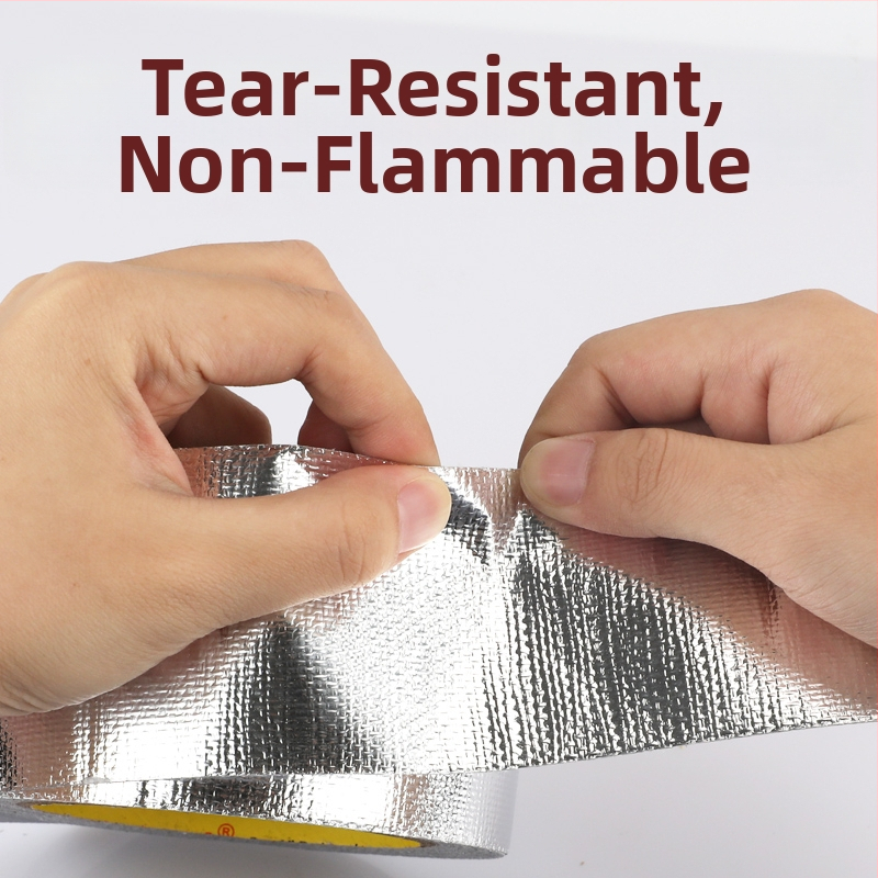 Стъкловлакнеста лента с алуминиево фолио за обвивка на тръби, дължина 10/20/50 м, дебелина 0,14 мм, ширина по заявка, основен материал: стъкловлакна