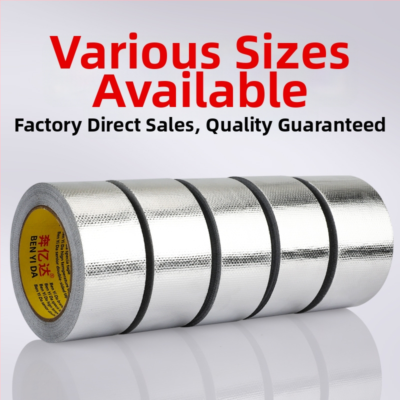 Стъкловлакнеста лента с алуминиево фолио за обвивка на тръби, дължина 10/20/50 м, дебелина 0,14 мм, ширина по заявка, основен материал: стъкловлакна