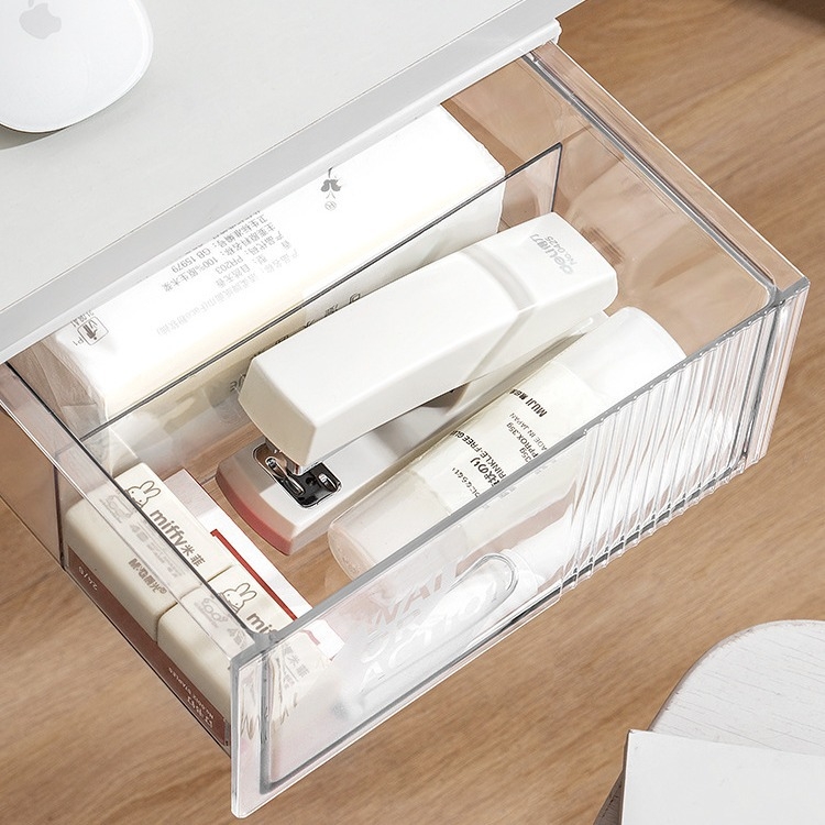 Kutija za maramice za stolni ured i organizator s pretincem za olovke ispod stola, PP/PET, 1.5L