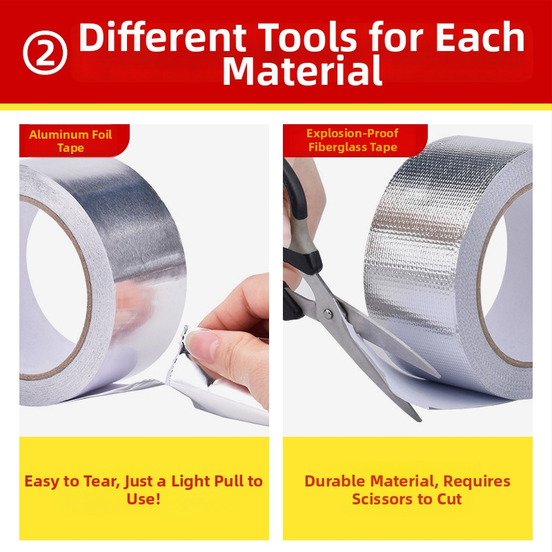 Alumíniová páska z fólie pre opravu vodovodných potrubí pri vysokej teplote, lepidlo na báze vody, dĺžka 10/20 m, šírka 3/5 cm, papierový jadrový valec