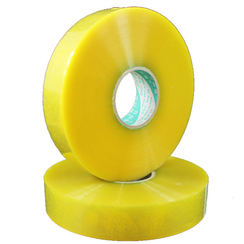 Gépzáró ragasztószalag, OPP film, 52 μm filmvastagság, termosz ragasztó, nagy viszkozitás, csomagoló gépek lezárására