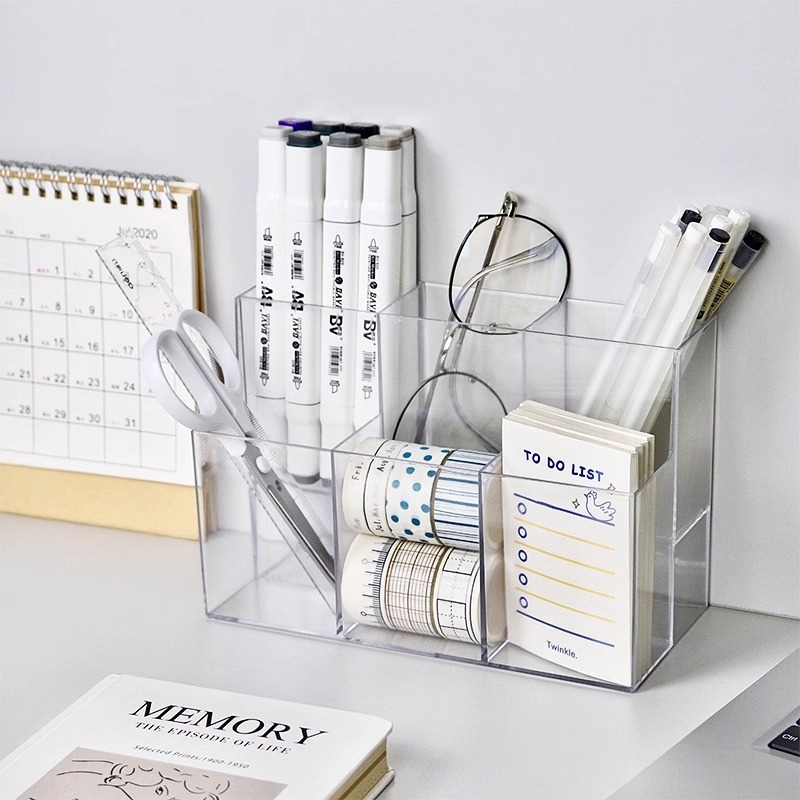 Držač za olovke sa šest odjeljaka, kvadratni stolni organizator, model 9390