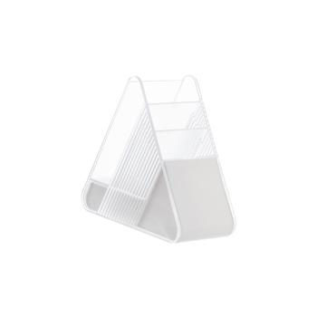 Držač olovke i stolni spremnik za skladištenje s ladicom, poklopom i pretincima – prozirni PET plast, kapacitet 1 L, moderni minimalistički uredski organizator