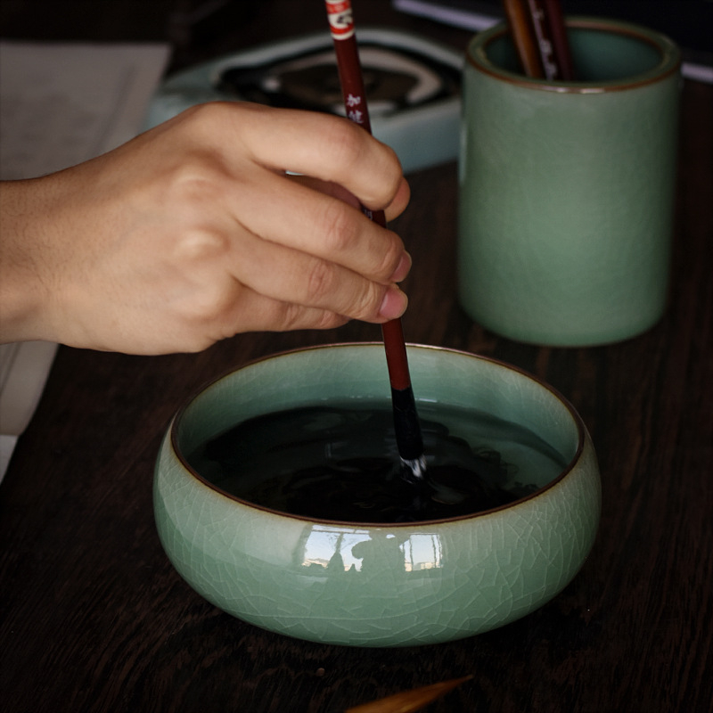 And Tae set četkica od Longquan celadona s posudom za četkice i kamenom za mastilo, model qweqwe123456, ispis logotipa, prilagodba