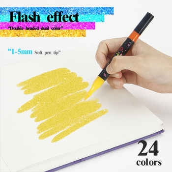 Dvostrani fluorescentski marker set s mekanim vrhovima za grafite i crtanje