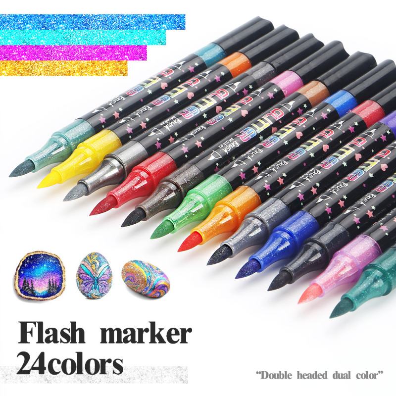 Dvostrani fluorescentski marker set s mekanim vrhovima za grafite i crtanje