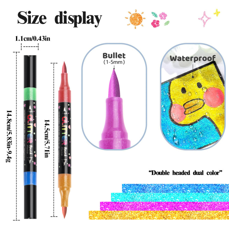 Dvostrani fluorescentski marker set s mekanim vrhovima za grafite i crtanje