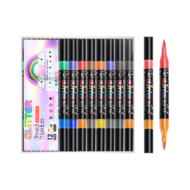 Dvostrani fluorescentski marker set s mekanim vrhovima za grafite i crtanje