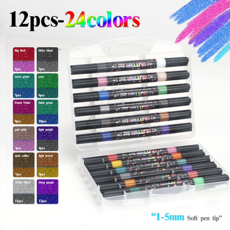Dvostrani fluorescentski marker set s mekanim vrhovima za grafite i crtanje