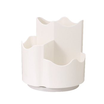 Kutija za pohranu četkica za šminku s 360° rotirajućim držačem olovke – plastična, okruglog oblika, velik kapacitet