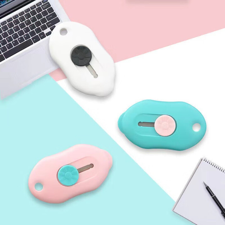 Mini prijenosni teleskopni nož za otvaranje kutija – ovalna oštrica, školski uredski nož