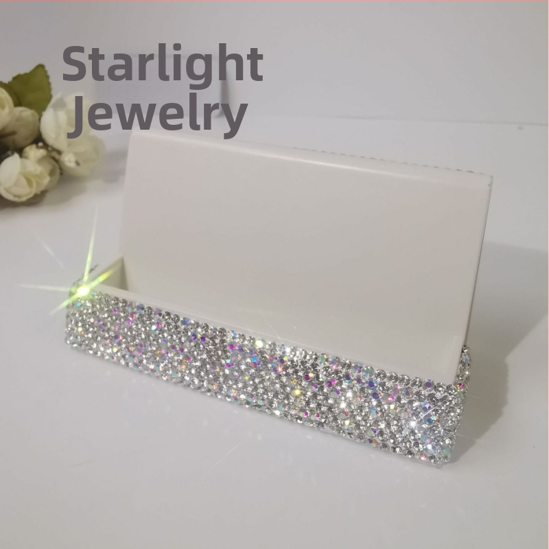 Držiak na vizitky so diamantovou ozdobou, jednostranný dizajn, značka Starlight, vhodný ako obchodný dar